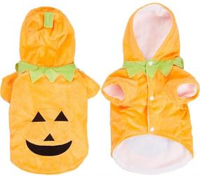 img 2 attached to NACOCO Dog Pumpkin Costume Cat Halloween Outfit 🎃 Puppy Fleece Hoodie Pet Jacket for Small to Medium Dogs