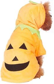 img 3 attached to NACOCO Dog Pumpkin Costume Cat Halloween Outfit 🎃 Puppy Fleece Hoodie Pet Jacket for Small to Medium Dogs