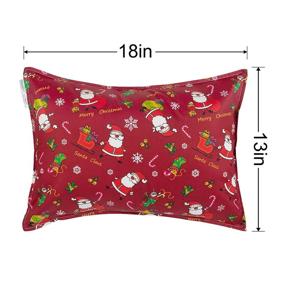 img 3 attached to 🎄 Babygoal Christmas Pillow Covers - Set of 2 Toddler Travel Pillowcases (13x18 inches) - 100% Woven Cotton - Envelope Closure - Machine Washable Kids Pillow Cases (2CFPW22-B)