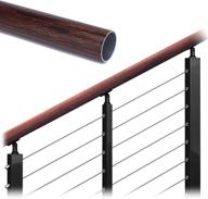 🌞 muzata 3.3ft handrail aluminum cable railing: premium indoor staircase & outdoor deck stair, walnut wood grain finish. perfect fit for muzata pt1 posts, pipe tube ht20 wfa, hr3 hr0 - ultimate weldless bracket hardware included логотип