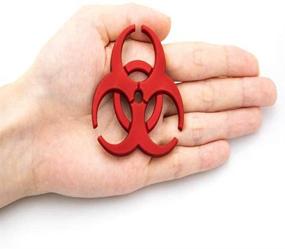 img 1 attached to HINSTS 2 Pcs/Set 3D Resident Evil Metal Badge Car Logo Protection Umbrella Biochemical Modification 3D Emblem Car Motorcycle Decal Emblem (Red)