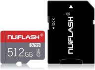 📸 512gb high speed micro sd card for nintendo-switch, cellphone, surveillance camera, tachograph, tablet computers, drone, and phone - includes card adapter (512gb) logo