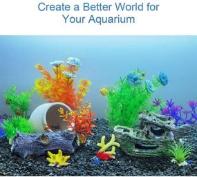 img 3 attached to 🐟 Enhance Your Fish Tank with GreenJoy Shipwreck Rock Decorations Set - Resin Tree Trunk, Barrel & Artificial Plants for 12-20 Gallon Aquariums