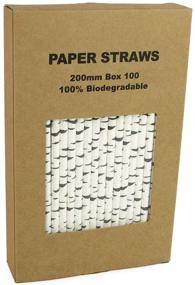 img 4 attached to 🌱 100-Pack Biodegradable Birch Bark Paper Straws for Birthdays, Weddings, Baby Showers, and Cyber Holiday 2019 Celebrations
