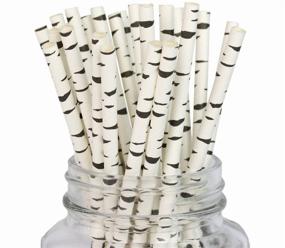 img 3 attached to 🌱 100-Pack Biodegradable Birch Bark Paper Straws for Birthdays, Weddings, Baby Showers, and Cyber Holiday 2019 Celebrations