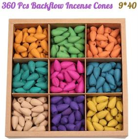 img 1 attached to 🌸 OTOFY Backflow Incense Cones 360 Pcs | 100% Natural Scents Waterfall Incense for Backflow Incense Burner | Rose, Tulip, Jasmine, Lavender | Perfect Meditation & Yoga Gift