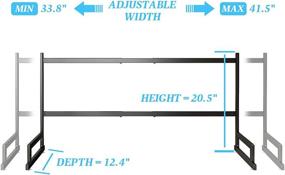 img 3 attached to Black Stainless Steel Over The Sink Dish Drying Rack - Adjustable Width (32-40 inch) - Kitchen Storage Organizer