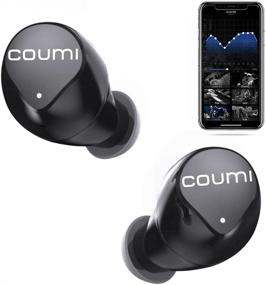 img 4 attached to 🎧 COUMI Wireless Earbuds with ENC Mic, Touch Control, EQ, and 30 Hours Playtime - Waterproof Bluetooth In-Ear Headphones for Running, Workout - Black