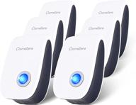 🚫 ultrasonic pest repeller 6 pack - electronic indoor pest repellent plug in for insects, mosquitoes, roaches, fleas, mice, spiders, ants - safe for humans & pets - white logo
