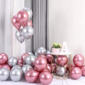 img 1 attached to 🎈 Shimmering Silver Balloons: 50pcs Metallic Chrome Party Balloons for Birthday, Wedding & Anniversary Decorations