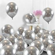 🎈 shimmering silver balloons: 50pcs metallic chrome party balloons for birthday, wedding & anniversary decorations логотип