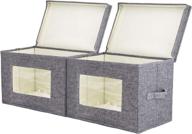 📦 corodo washable storage boxes with lids, organizing bins with handles and clear window for bedroom, home storage, set of 2, 15x10x10 inches logo