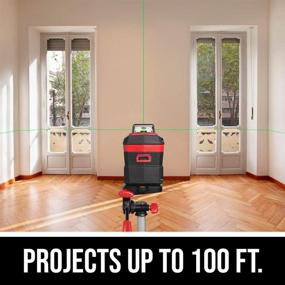 img 2 attached to 🔦 SKIL 100ft. 360° Green Self-Leveling Cross Line Laser Level with Horizontal and Vertical Lines, Rechargeable Lithium Battery and USB Charging Port, Compact Tripod and Carry Bag Included - LL9322G-01