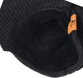 img 2 attached to 🧢 Ruphedy Knit Winter Hats with Brim - Mens Beanie Cap B5042, Thick Fleece Visor