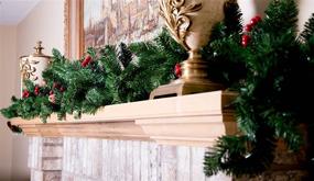 img 1 attached to 🎄 Clever Creations 9 Feet Long Artificial Christmas Garland Decoration: Premium Holiday Décor for Trees and Mantels with Pinecones & Berries