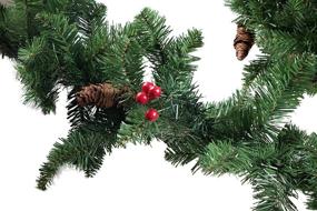 img 2 attached to 🎄 Clever Creations 9 Feet Long Artificial Christmas Garland Decoration: Premium Holiday Décor for Trees and Mantels with Pinecones & Berries