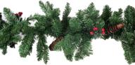 🎄 clever creations 9 feet long artificial christmas garland decoration: premium holiday décor for trees and mantels with pinecones & berries logo
