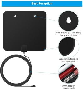 img 3 attached to 📺 High-Definition Digital Indoor TV Antenna - Long Range 60-80 Miles, 2019 Newest Model. Supports 1080p 4K and Older TVs. HDTV Amplifier Signal Booster with 17ft Coax Cable/USB Power Adapter.