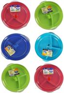 🍱 convenient set of 6 microwave food storage tray containers - 3 section divided plates with vented lid for easy meal prep логотип