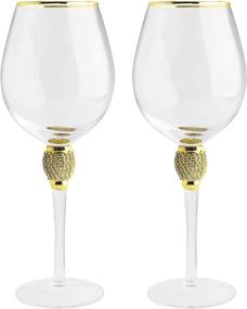 img 4 attached to Large Diamond Wine Glasses Rhinestone
