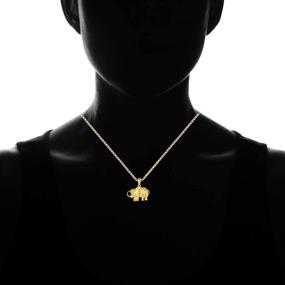 img 2 attached to 🐘 Barzel 18K Gold Plated Elephant Pendant Necklace for All Genders on Flat Mariner 060 3MM Chain