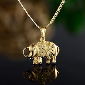 img 3 attached to 🐘 Барзель 18-каратное покрытие золотом кулон с символом слона на плоской моряцкой цепочке 060 3MM для всех полов.