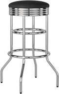 trinity 29-inch black swivel barstool - assembled with chrome finish logo