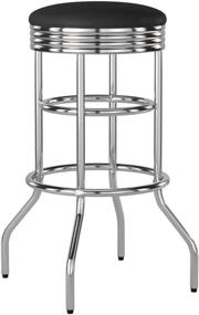 img 4 attached to TRINITY 29-Inch Black Swivel Barstool - Assembled with Chrome Finish