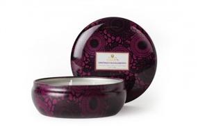 img 1 attached to Voluspa Decorative 3-Wick Tin Candle in Santiago Huckleberry Fragrance, 12oz