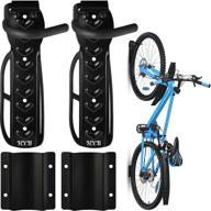 🚲 bike wall mount hooks - non-marking bicycle storage for garage, home or commercial use - space-saving solution - accommodates 3” tire + wheel diameter - vertical bike holder for 65 lbs - pack of 2 logo