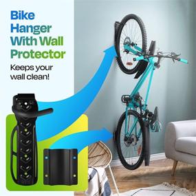 img 3 attached to 🚲 Bike Wall Mount Hooks - Non-Marking Bicycle Storage for Garage, Home or Commercial Use - Space-Saving Solution - Accommodates 3” Tire + Wheel Diameter - Vertical Bike Holder for 65 Lbs - Pack of 2