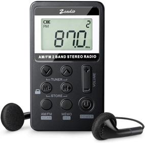 img 4 attached to Zeadio Pocket Radio: Portable Mini AM FM Receiver with Rechargeable Battery & Earphone - Black Color