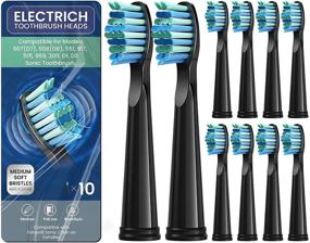 img 4 attached to 10 Pack Toothbrush Heads for Fairywill Electric Toothbrush FW-507/508/515/551/917/959/2011/D1/D3/D7/D8 - Compatible Replacement Heads (Black, 10 Pack)