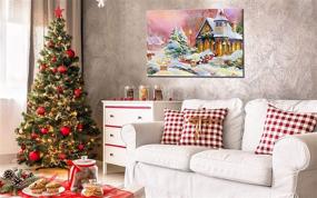 img 2 attached to 🎄 Christmas Snow Xmas Outskirts Diamond Painting 5D Full Drill Kits by Number - Day and Night Town Art Landscape with Diamonds, Crystal Rhinestone Craft Decor - 2 Pack (12x16 inch)