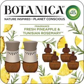 img 4 attached to Air Wick Botanica Plug in Scented Oil Starter Kit, 2 Warmers + 6 Refills, Fresh Pineapple & Tunisian Rosemary, Eco-friendly Air Freshener with Essential Oils, Starter Kit + 6 Refills for Enhanced Aromatherapy