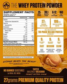 img 3 attached to Whey Protein Isolate Powder: Muscle Beach All-Pro for Maximum Muscle Gain - Mr. Olympia Approved, 27G Protein, Low Carb, Gluten Free, Keto Friendly - 2LB Peanut Butter Cookie Flavor