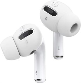 img 4 attached to Elago AirPods Pro Накладки для наушников с интегрированными насадками, предназначенные для Apple AirPods Pro [Могут поместиться в чехол] [6 пар: 2 больших, 2 средних, 2 маленьких][Зарегистрирован патент США] (Белый)