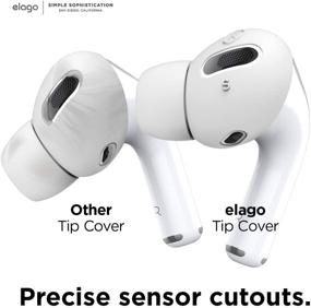 img 1 attached to Elago AirPods Pro Накладки для наушников с интегрированными насадками, предназначенные для Apple AirPods Pro [Могут поместиться в чехол] [6 пар: 2 больших, 2 средних, 2 маленьких][Зарегистрирован патент США] (Белый)