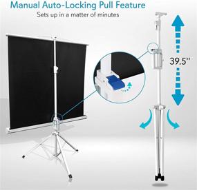 img 3 attached to 📽️ 50 Inch Portable Projector Screen Tripod Stand - Easy Assembly & Durable, Lightweight Mobile Projection Screen for Indoor Outdoor Use in Schools, Meetings, and Conferences - Pyle PRJTP52