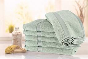 img 3 attached to 6 Piece Microfiber Bath Towel Set - Soft, Large, Highly Absorbent, Quick Drying | Ideal for Pool, Home, Gym, Spa & Hotel Bathrooms | Daily Usage Towels | 27x54 Inches | Green