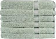 6 piece microfiber bath towel set - soft, large, highly absorbent, quick drying | ideal for pool, home, gym, spa & hotel bathrooms | daily usage towels | 27x54 inches | green logo