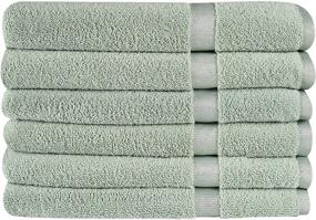 img 4 attached to 6 Piece Microfiber Bath Towel Set - Soft, Large, Highly Absorbent, Quick Drying | Ideal for Pool, Home, Gym, Spa & Hotel Bathrooms | Daily Usage Towels | 27x54 Inches | Green