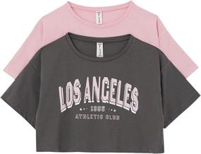 img 4 attached to DeFacto Printed Sleeve Cropped Tshirt Girls' Clothing for Tops, Tees & Blouses