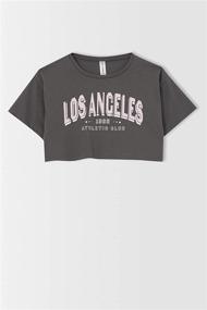 img 2 attached to DeFacto Printed Sleeve Cropped Tshirt Girls' Clothing for Tops, Tees & Blouses