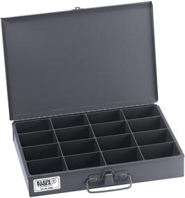 img 1 attached to 🔧 Klein Tools 54438 Mid-Size 16-Compartment Parts Storage Box - Organize and Secure Parts with Ease in Grey