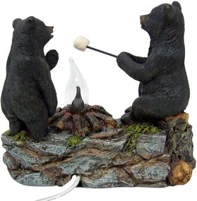 img 1 attached to 🏕️ Cozy Camping Vibes with Black Bears: Table Top Night Light Lamp, 5 1/2 Inch