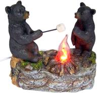 🏕️ cozy camping vibes with black bears: table top night light lamp, 5 1/2 inch логотип