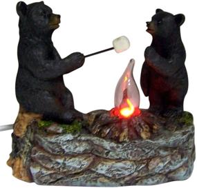 img 3 attached to 🏕️ Cozy Camping Vibes with Black Bears: Table Top Night Light Lamp, 5 1/2 Inch