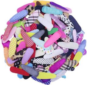 img 2 attached to 👶 YYCRAFT 200pcs Mix Fabric Baby Snap Rectangle Oval Clip Covers (No Clips): Protect and Personalize Your Baby's Accessories!