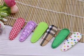 img 1 attached to 👶 YYCRAFT 200pcs Mix Fabric Baby Snap Rectangle Oval Clip Covers (No Clips): Protect and Personalize Your Baby's Accessories!